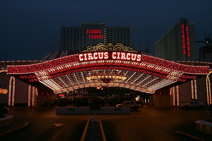 entrance to a circus tent