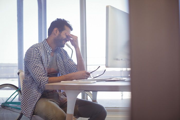 depressed businessman at office