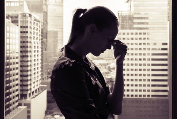 stressed female at work