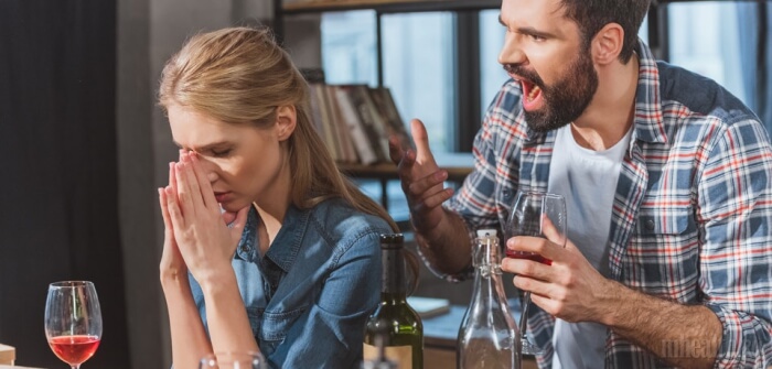 angry man screaming at girl